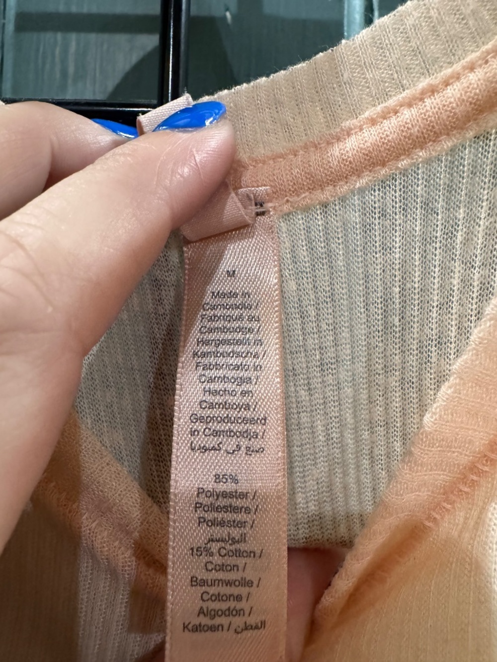 Skims lightweight knitted tee Womens Peach - Picture 3 of 4